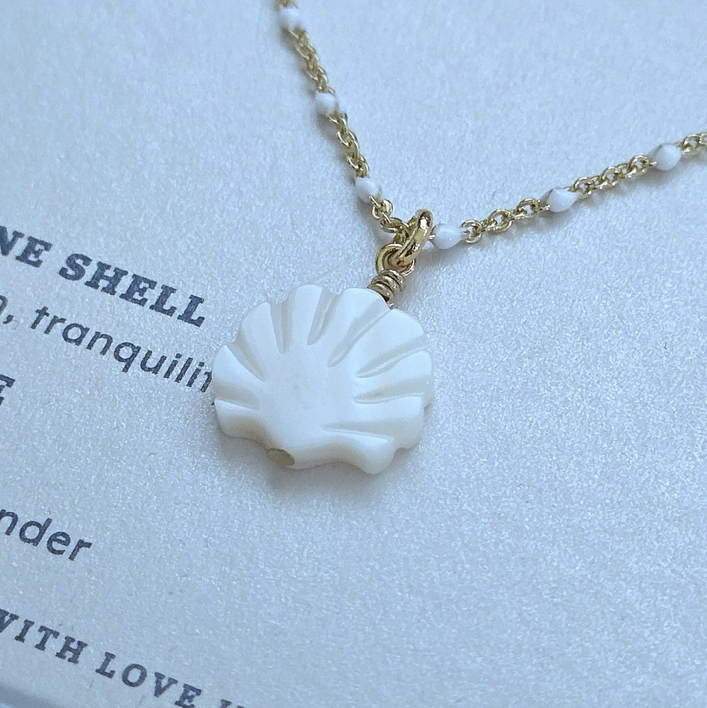 ✨️HP✨️ Luna🌙 Norte Mother of Pearl Clam Shell🐚 Pendant Necklace - NIB - Picture 5 of 16